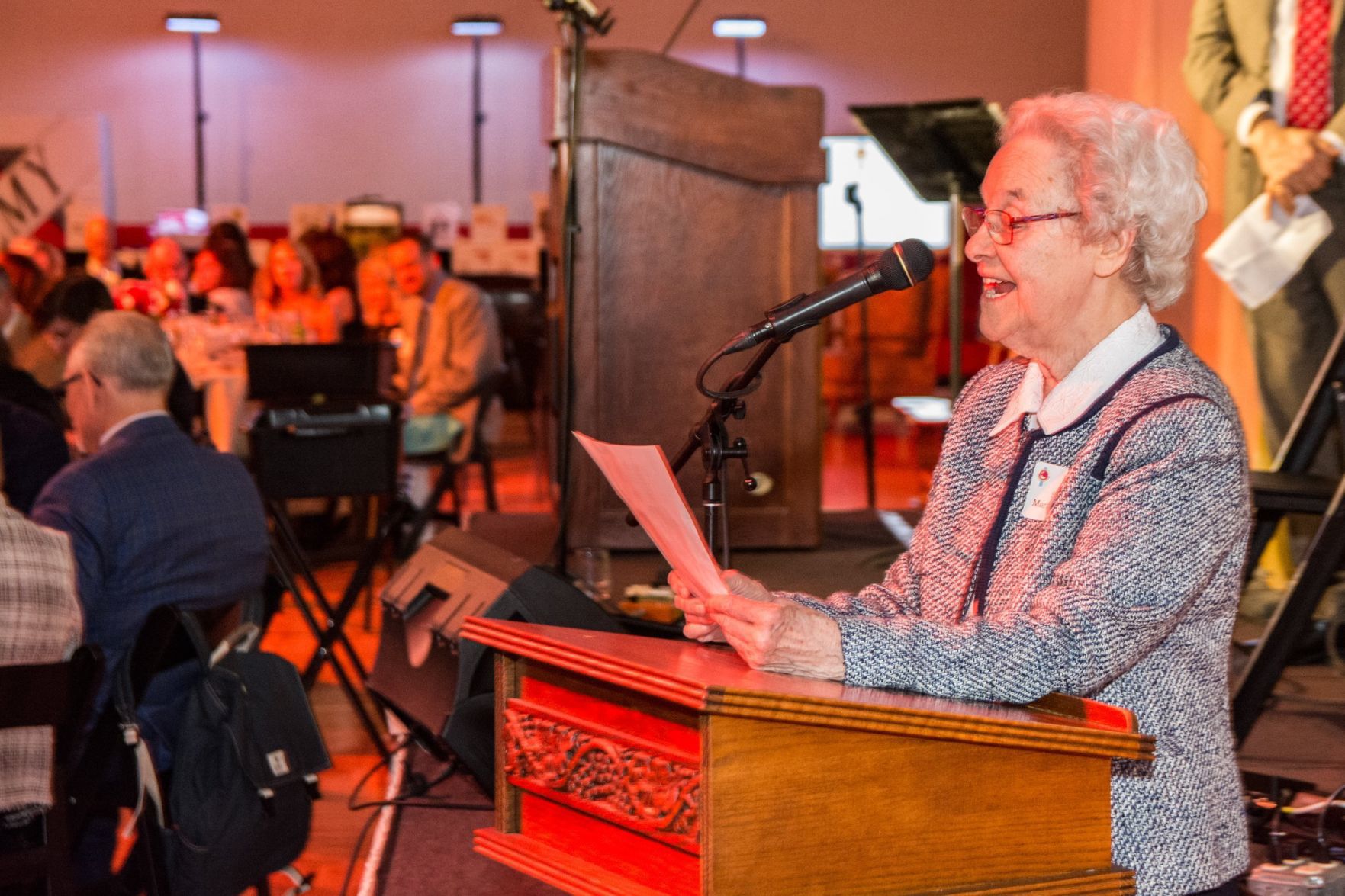 Sister Marie Therese gives the invocation before dinner